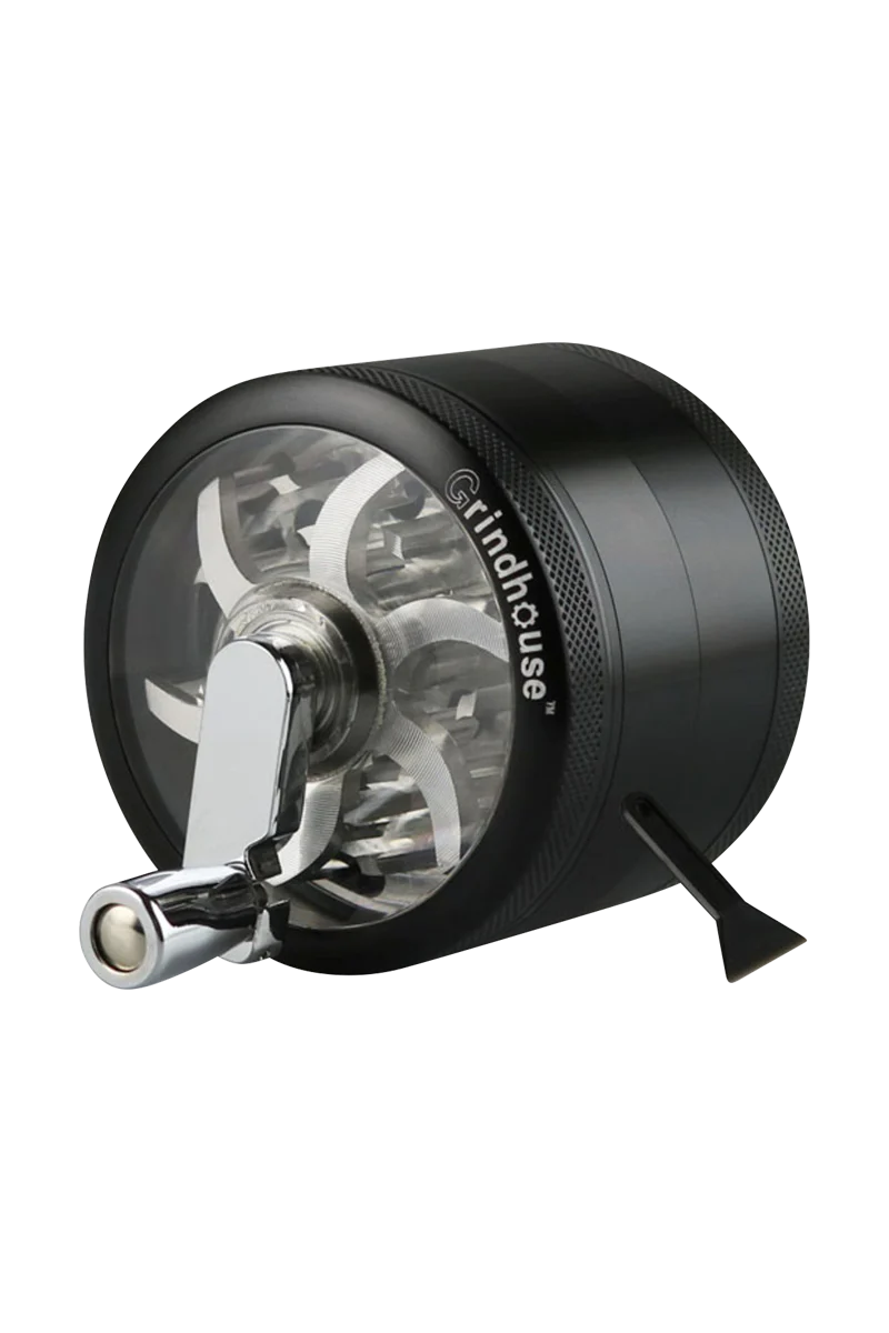 Pulsar 2.5" Aluminum 4-Piece Grinder with Mill Handle in Black - Side View