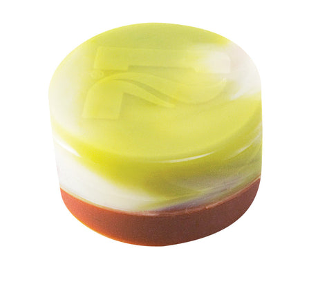 Pulsar 35mm Silicone Container in Rasta colors, compact and durable for travel