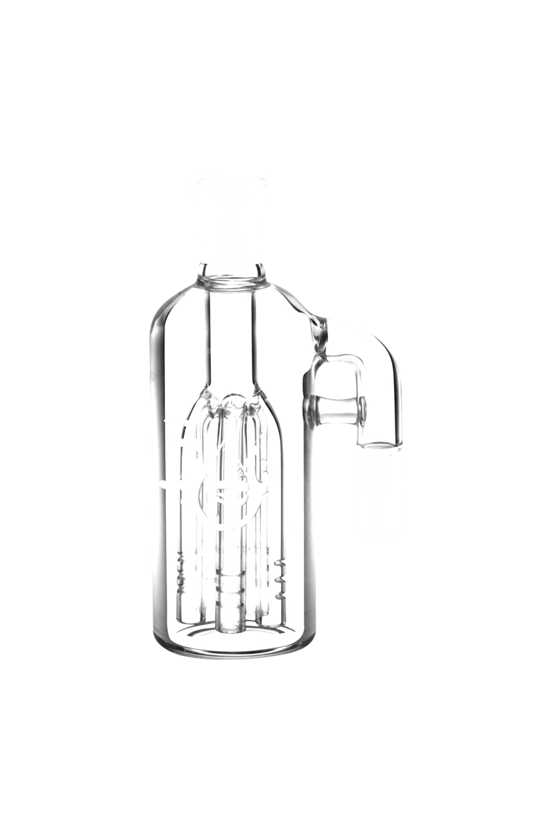 Pulsar Borosilicate Glass Ash Catcher with 5-Arm Tree Perc, 90 Degree Joint, Front View