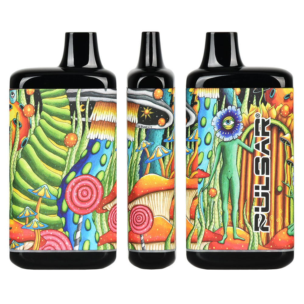 Pulsar 510 DL 2.0 Vape Bar with Cosmic Design, 650mAh, Front and Side Views