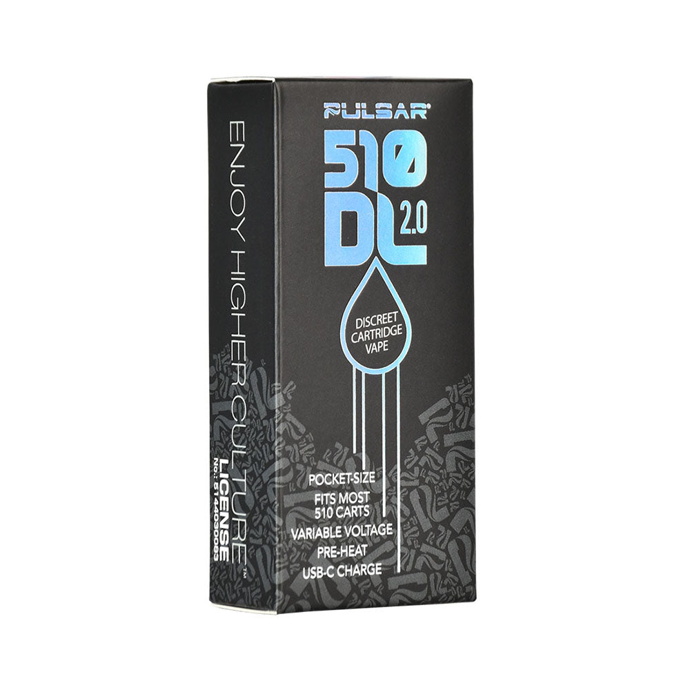Pulsar 510 DL 2.0 Variable Voltage Vape Bar packaging, front view, 650mAh, pocket-size design