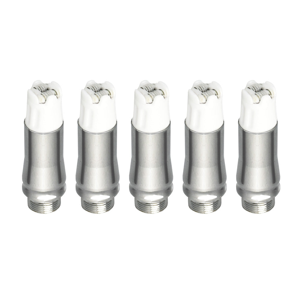 Pulsar 510 Dunk Dual Ceramic Coil 5-piece set, top view on white background, for vaporizers