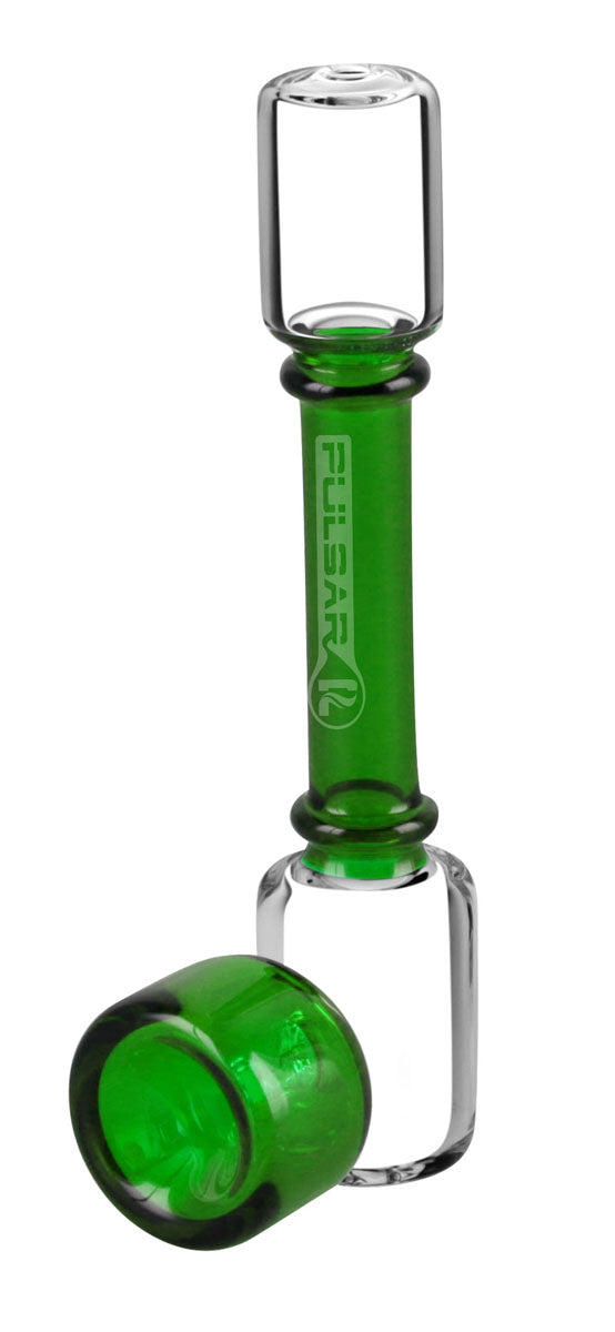 Pulsar 6" Steamroller Glass Pipe in Assorted Green, Borosilicate Glass, Side View
