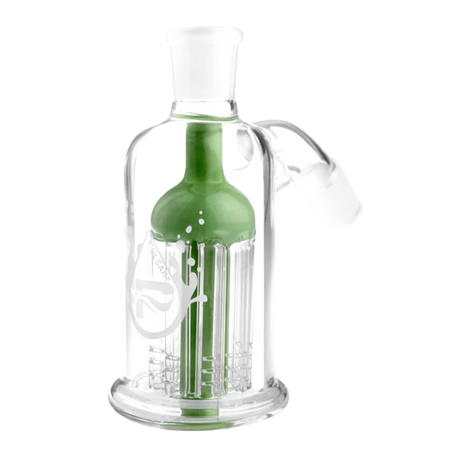 Pulsar 8-Arm Tree Percolator Ash Catcher, 45° Angle, Green, Glass on Glass Joint