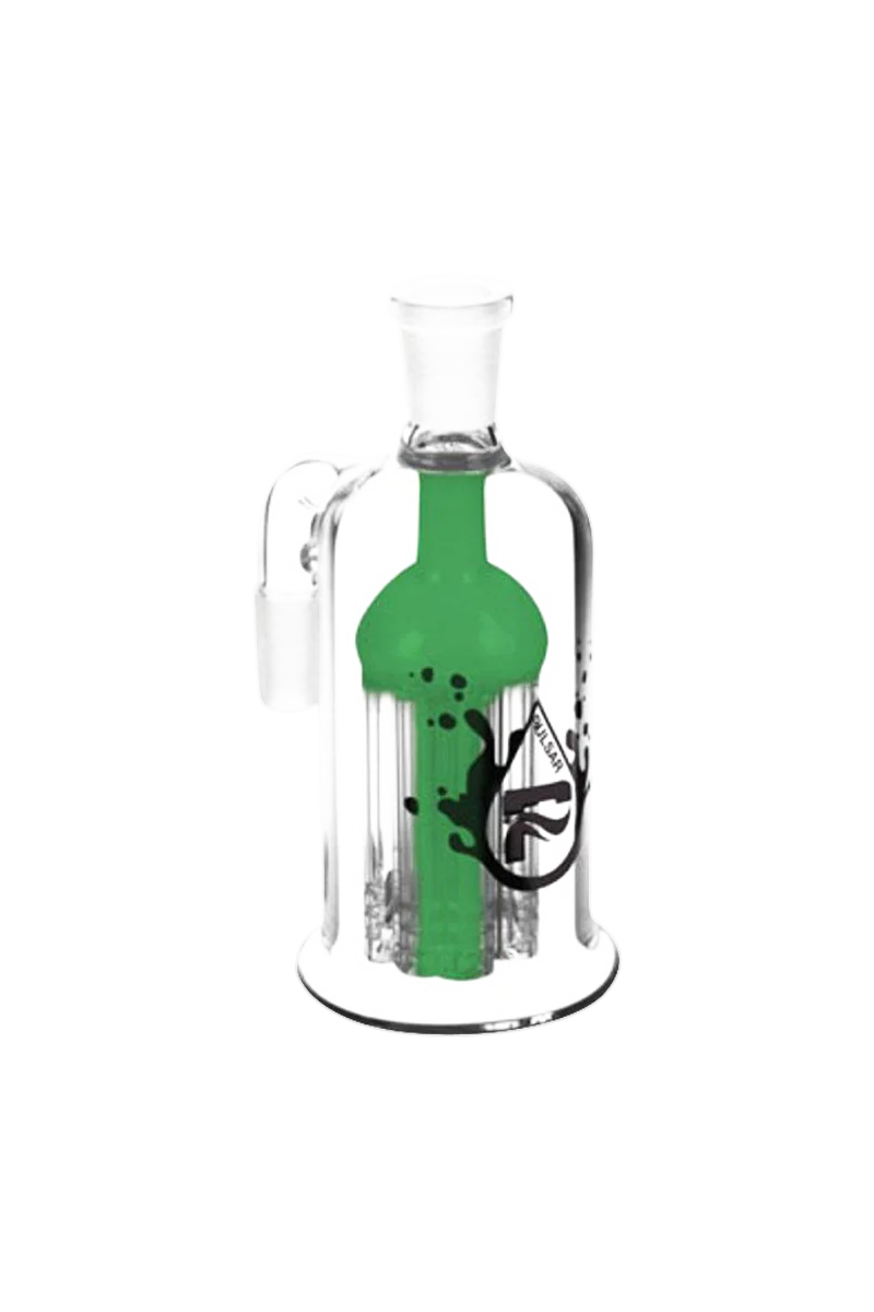 Pulsar 8 Arm Percolator Ash Catcher, 90 Degree, 14mm Joint, for Smooth Hits, Front View