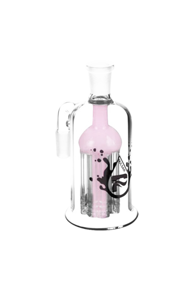 Pulsar 8 Arm Tree Percolator Ash Catcher in Borosilicate Glass, 90 Degree Joint, Front View