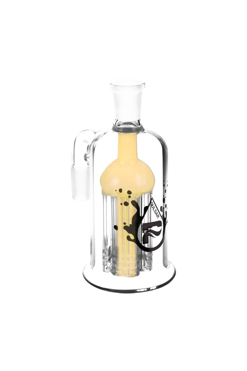 Pulsar 8 Arm Tree Percolator Ash Catcher, 90 Degree Joint, 5.5" Borosilicate Glass, Front View