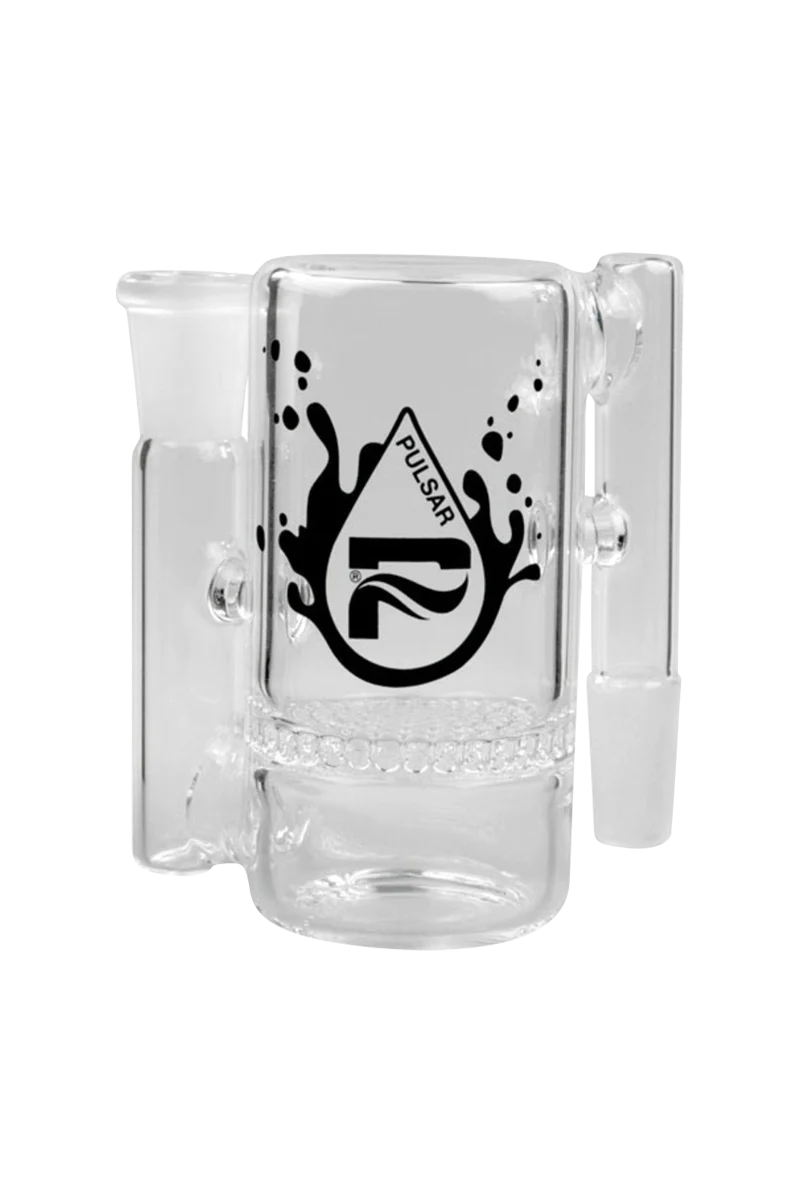 Pulsar Borosilicate Glass Honeycomb Ash Catcher at 90° angle with clear joint