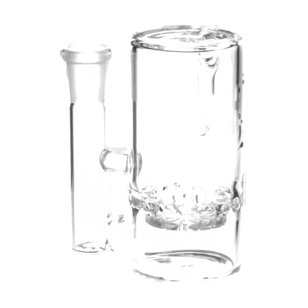 Pulsar 90° Turbine Ash Catcher made of Borosilicate Glass, front view on white background