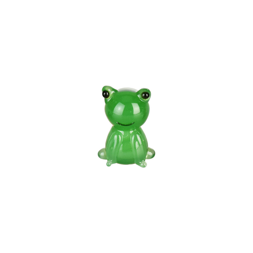Pulsar Borosilicate Glass Animal Banger Insert Beads, Frog Design, Front View