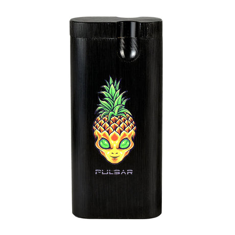 Pulsar Anodized Aluminum Dugout with Pineapple Design - 4" Hand Pipe for Dry Herbs