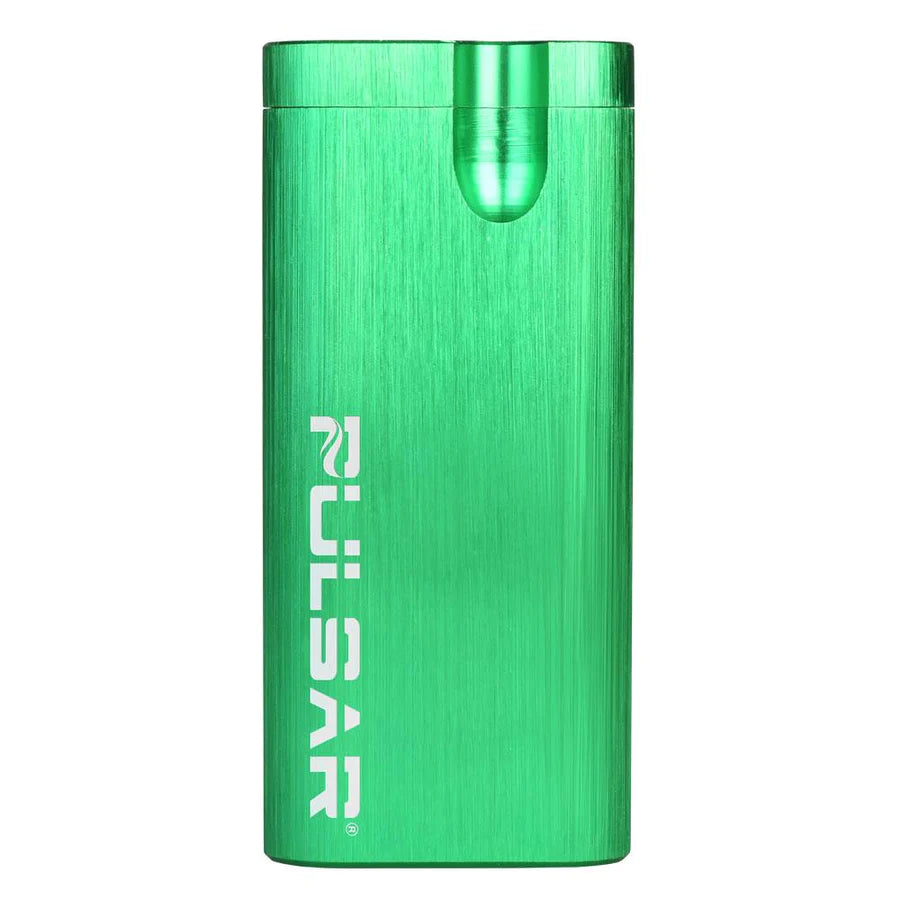 Pulsar Green Anodized Aluminum Dugout, Front View, Compact and Portable