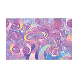 Psychedelic mushroom and eye pattern design, colorful illustration