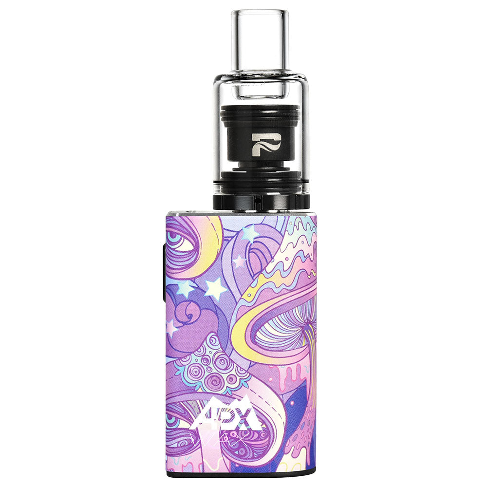 Pulsar APX Wax V3 Concentrate Vape in Black, Front View, with Psychedelic Design, for Concentrates