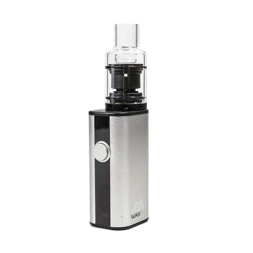 Pulsar APX Wax Vaporizer in Silver, front view on a white background, portable with quartz chamber