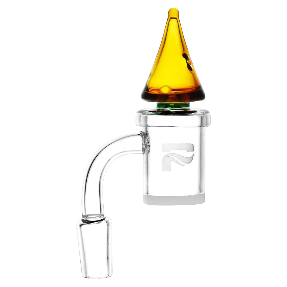 Pulsar Ball Spinner Carb Cap for Enail, 30mm Borosilicate Glass, Side View on Dab Rig