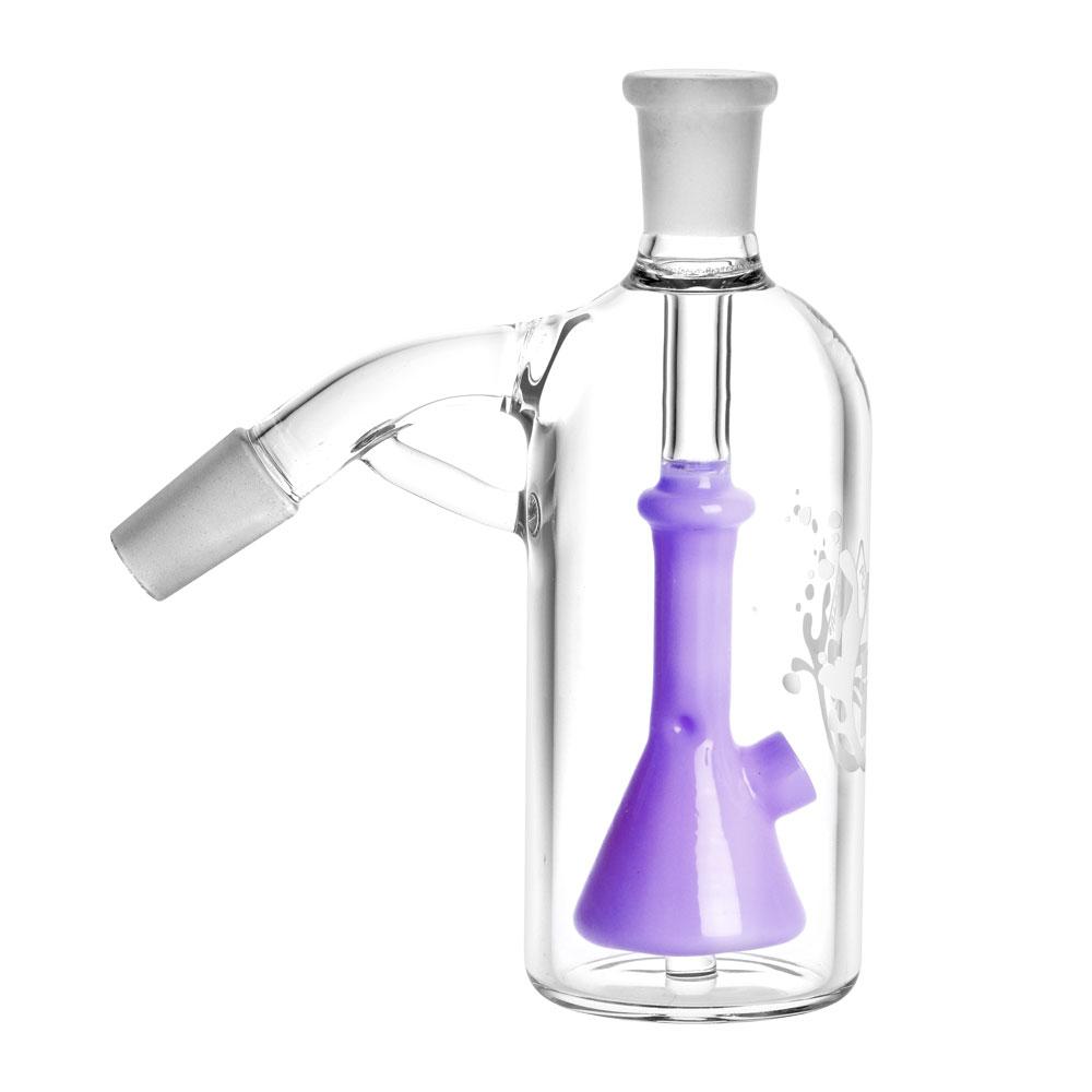 Pulsar Beaker Perc Ash Catcher in Opaque Purple, 45 Degree Angle for Bongs, Borosilicate Glass