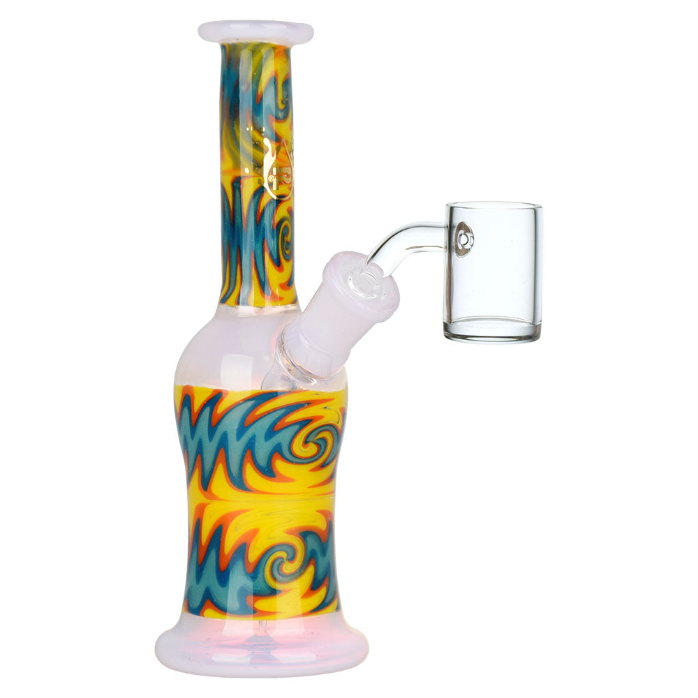 Pulsar Being Here Mini Dab Rig in WigWag Colors with Clear Banger, Front View