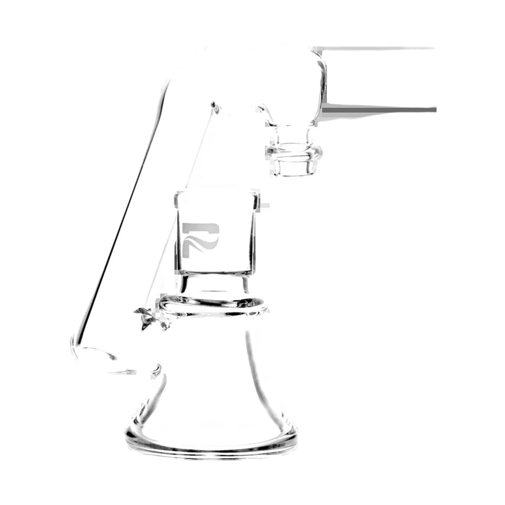 Pulsar Bent Drop Down Ash Catcher with 90 Degree 14mm Male Joint in Clear Borosilicate Glass