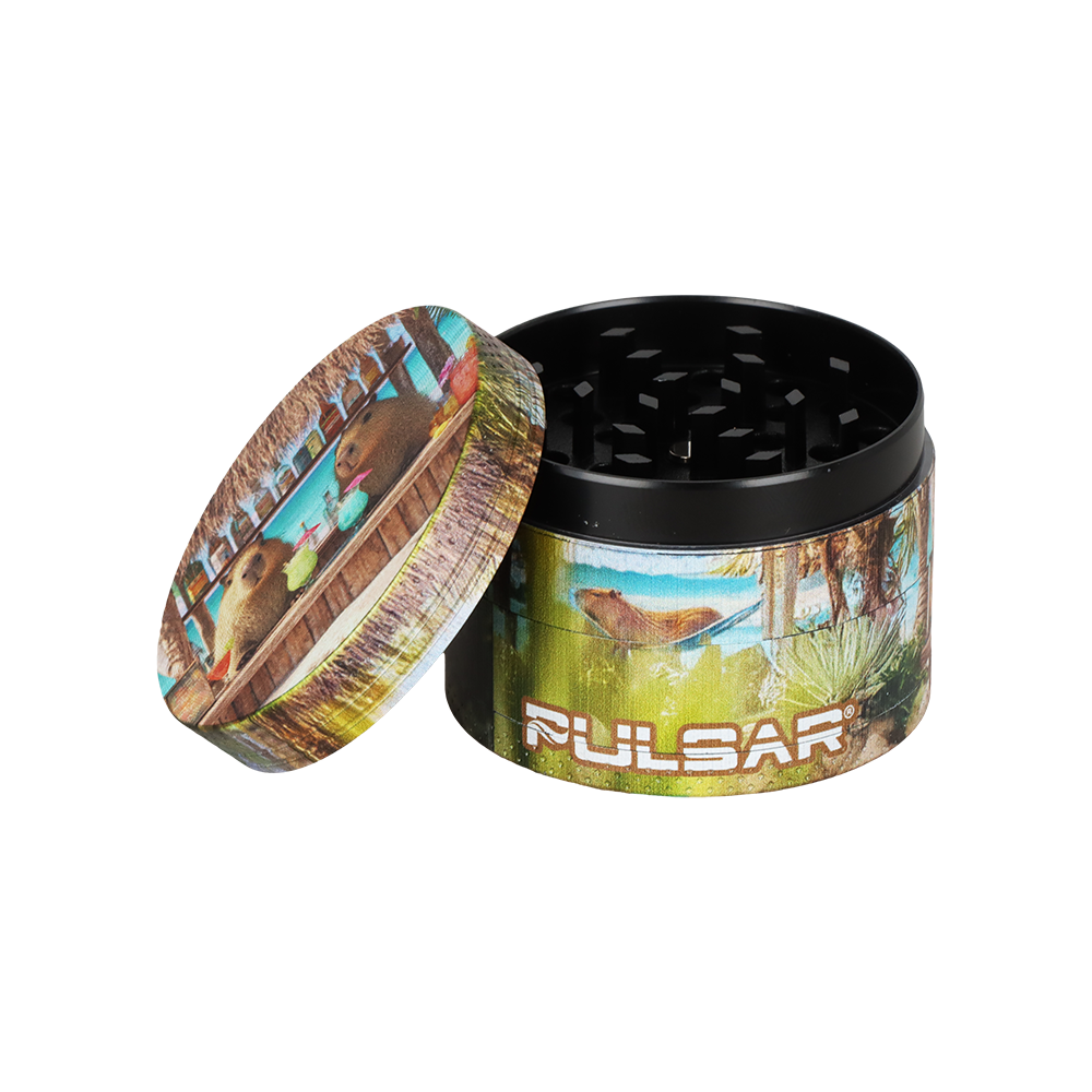 Pulsar Bent Neck Water Pipe V2 Smokers' Hard Case Travel Set | Capybara Cabana | 6" | 14mm F