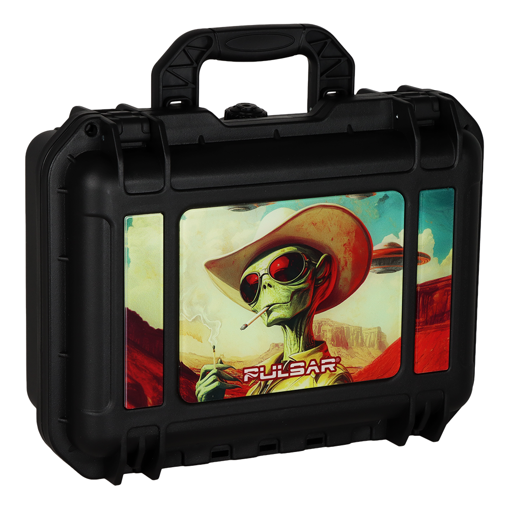 Pulsar Bent Neck Water Pipe V2 Smokers' Hard Case Travel Set | Cowboy Alien | 6" | 14mm F