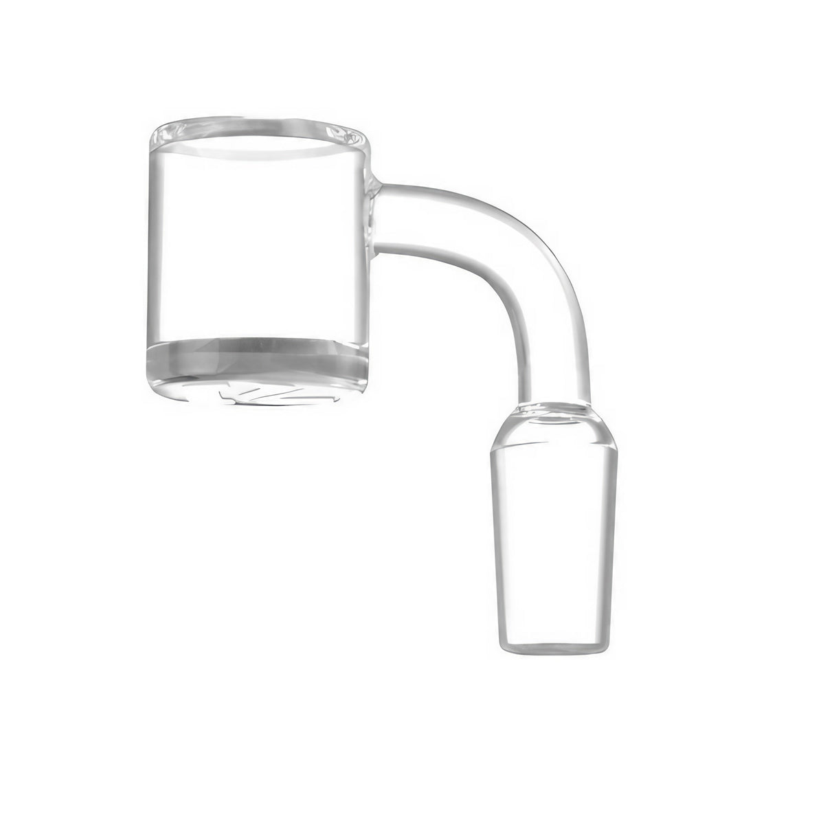 Pulsar Beveled Edge Quartz Banger for Dab Rigs, 14mm Male Joint, Angled Side View