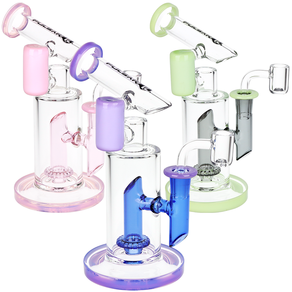 Pulsar Bicolor Fractured Tower Glass Dab Rig | 8" | 14mm F