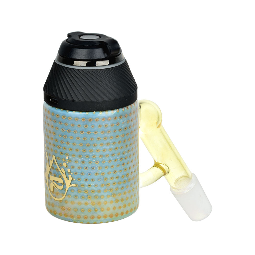 Pulsar Bubble Matrix Attachment for Puffco Proxy, clear borosilicate glass, angled view with logo