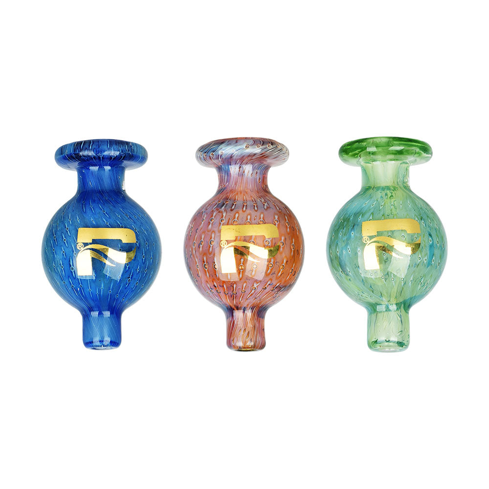 Pulsar Bubble Matrix Carb Caps in assorted colors displayed side by side on white background