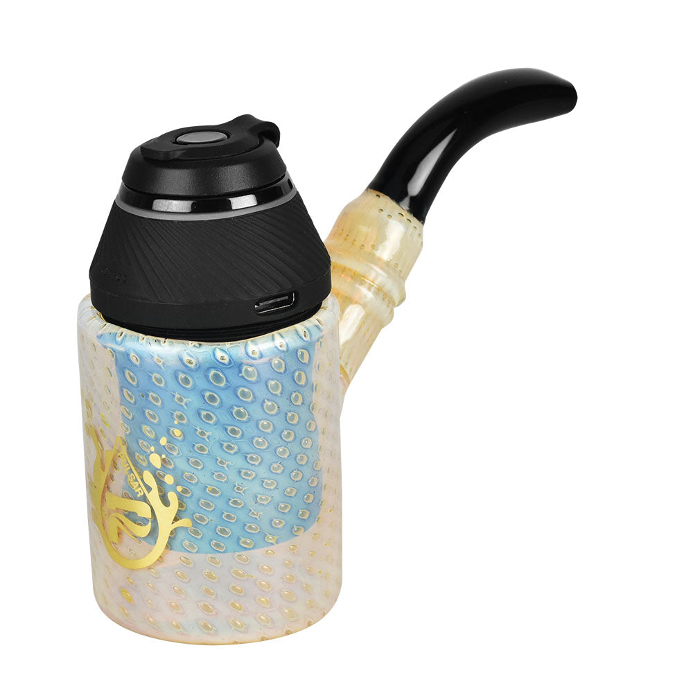 Pulsar Bubble Matrix Hand Pipe for Puffco Proxy with textured borosilicate glass, side view