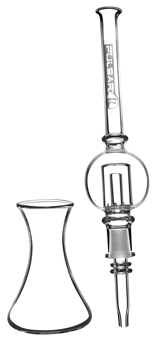Pulsar Bubble Vapor Vessel, 8.5" with Quartz Tip & Stand, Portable Dab Straw