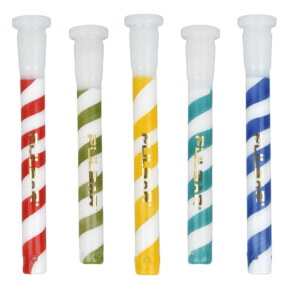 Pulsar Candy Stripe Downstem Set, 14mm & 19mm sizes, 5pc, front view on white background