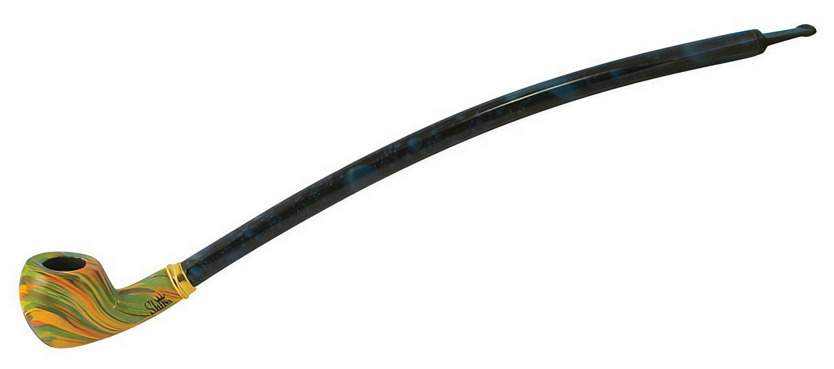 Pulsar Cherry Wood Sherlock Pipe with Rainbow Design for Dry Herbs, Side View