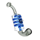 Pulsar Cold Snap Glycerin Sherlock Pipe with blue swirl design, made from borosilicate glass