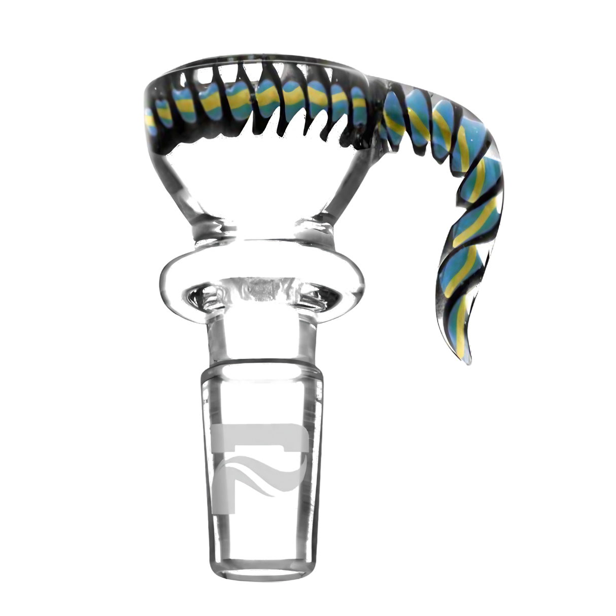 Pulsar Color Matrix Herb Slide in assorted colors, side view, for 14mm bong joints