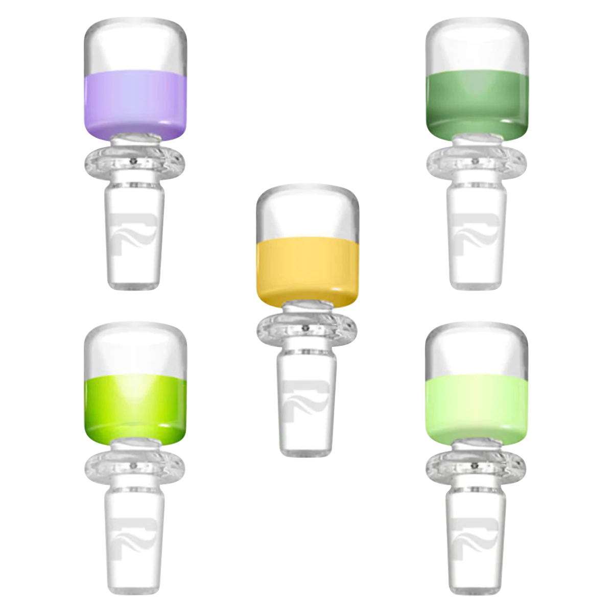 Assorted Pulsar Colored Glass Herb Slides in heavy wall borosilicate, for dry herbs, top view