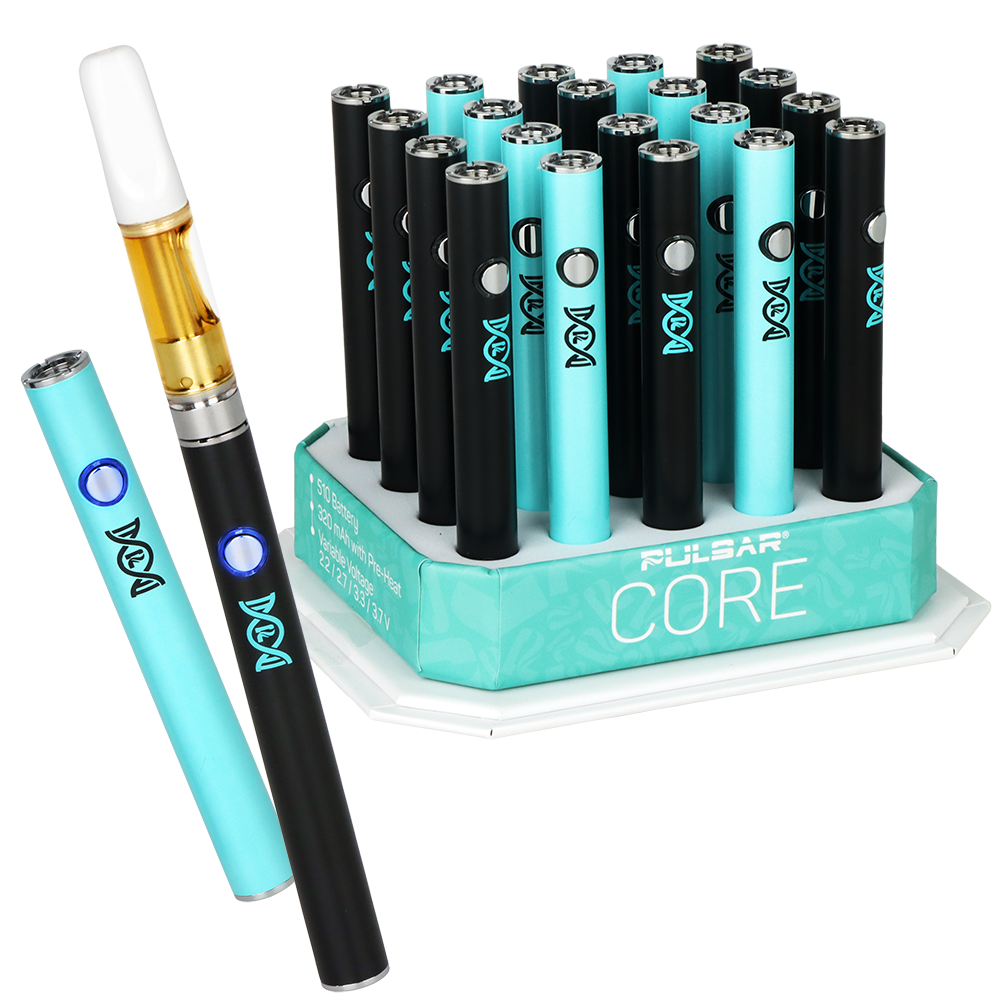Pulsar CORE 320mAh 510 vape battery sold as a 20-count display, pen-style Pulsar oil cartridge battery