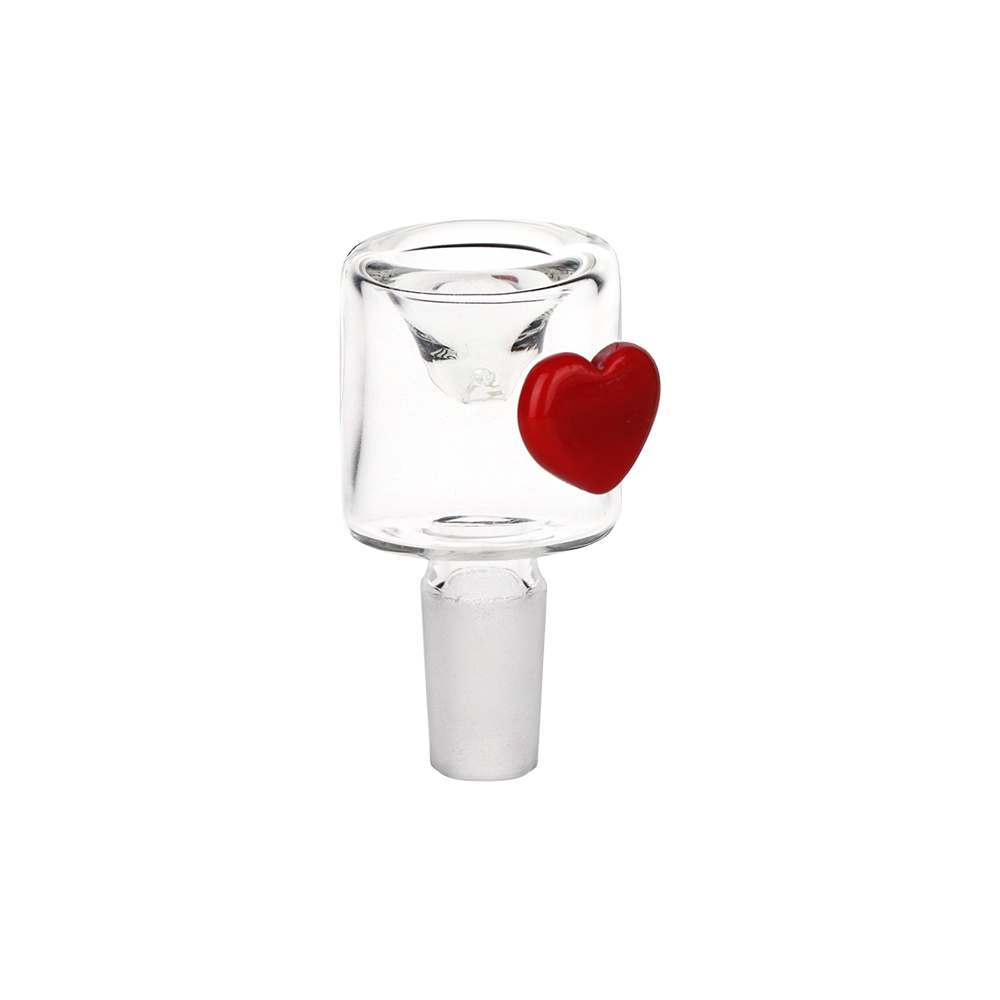 Pulsar Cupid's Heart Bubble Base Glass Water Pipe | 12" | 14mm F