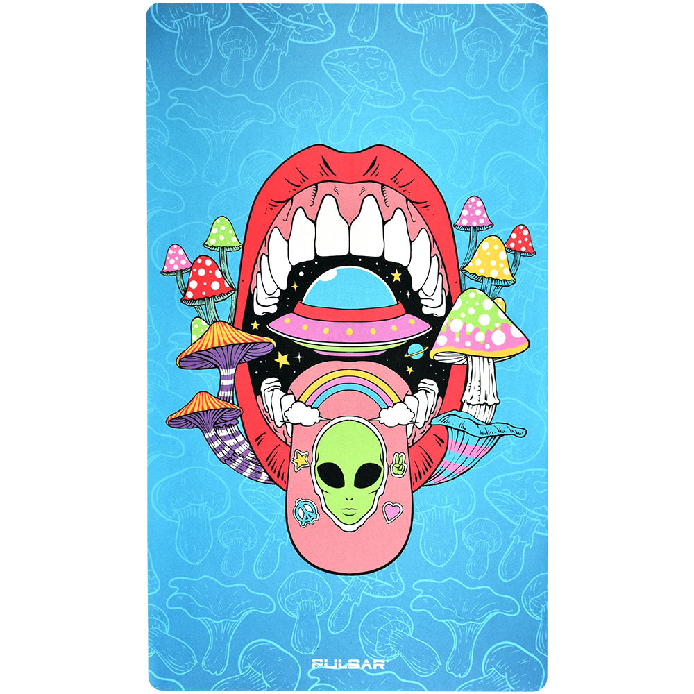 Pulsar DabPadz Fabric Top Dab Mat with Colorful Psychedelic Design, Front View