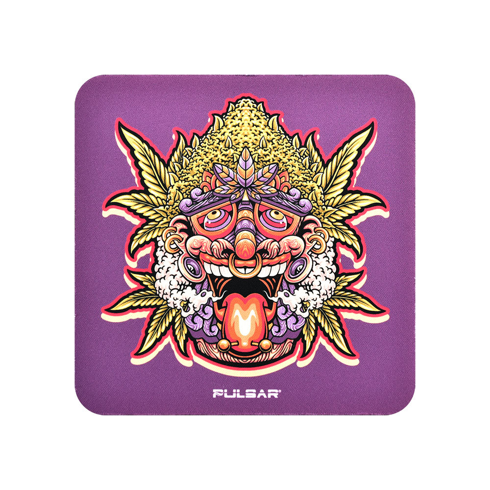 Pulsar DabPadz Kush Native Fabric Top Dab Mat, Vibrant Tribal Art Design, Top View