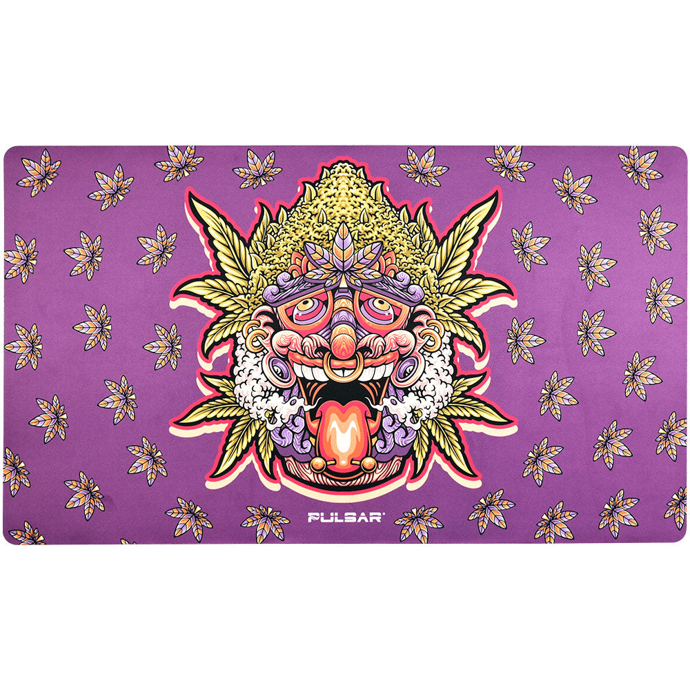 Pulsar DabPadz Kush Native Fabric Top Dab Mat with vibrant tribal design, top view