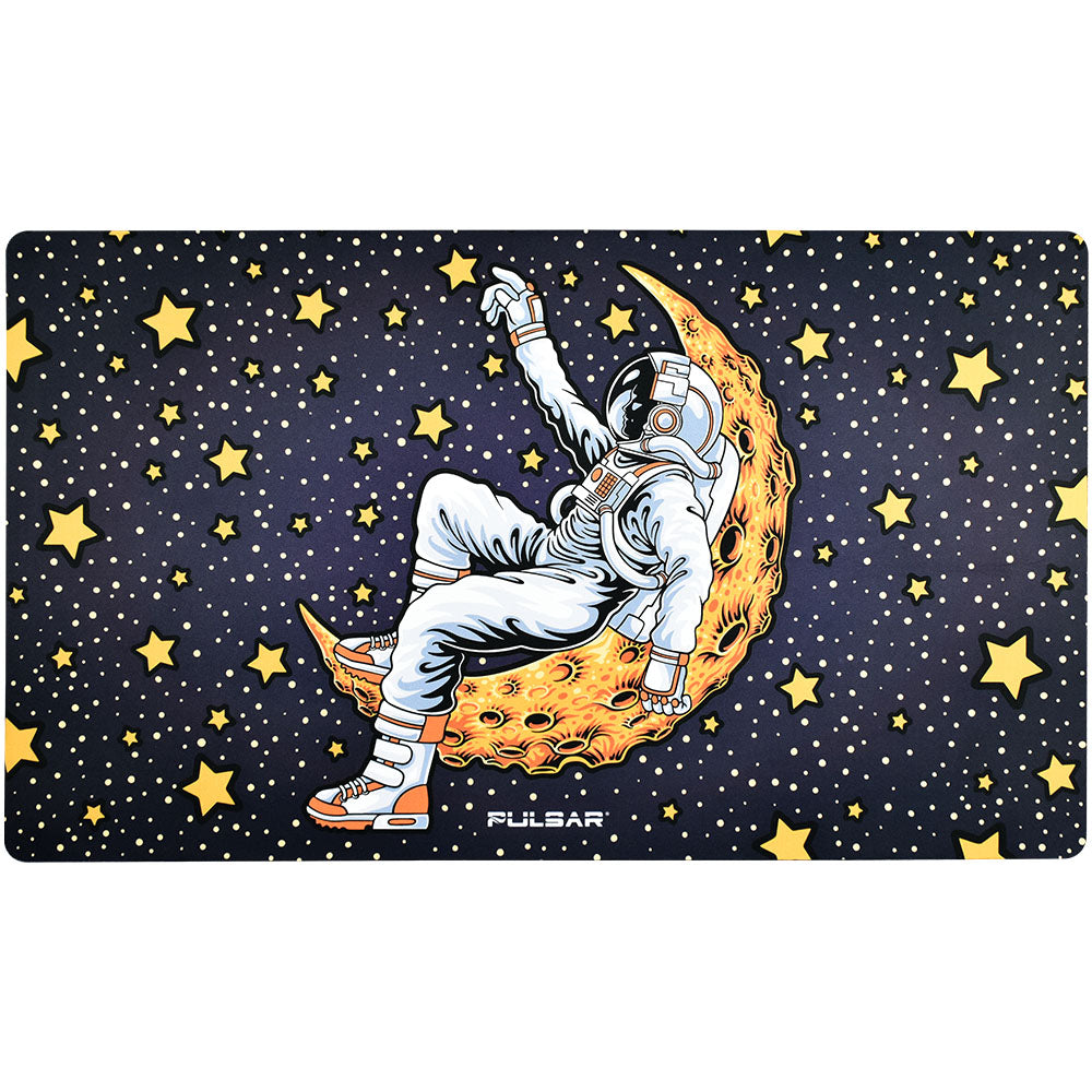 Pulsar DabPadz Fabric Top Dab Mat with Star Reacher astronaut design, ideal for dab rig setups