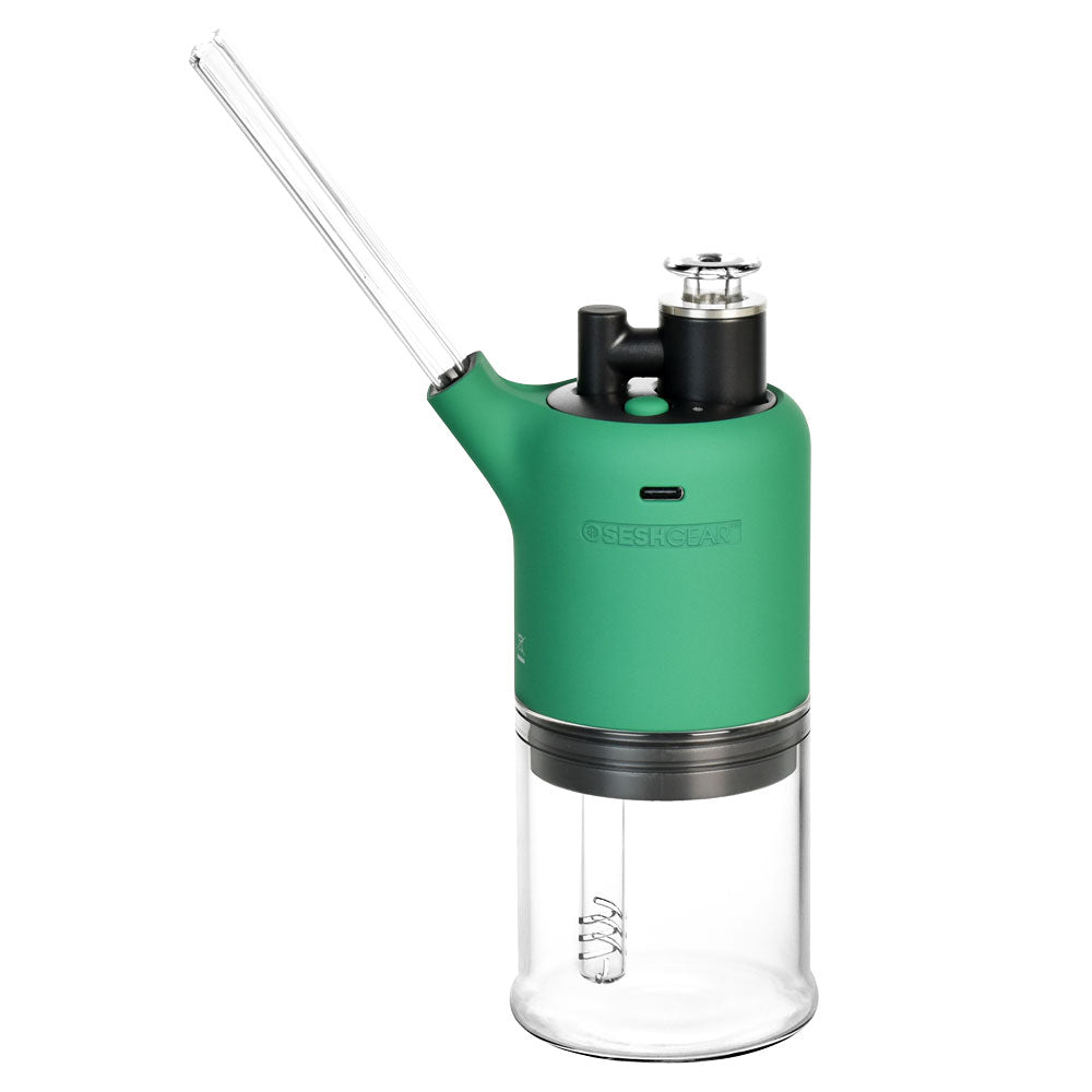Pulsar Dabtron Electric Dab Rig in Ultramarine Green, front view on white background, battery-powered for concentrates