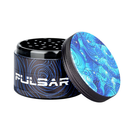 Pulsar Space Dust 4pc Metal Grinder, 2.5" Diameter with Vibrant Side Art, Isolated on White