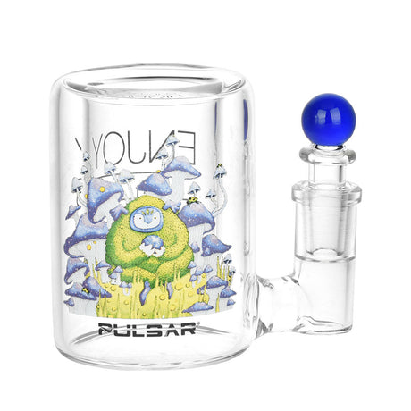 Pulsar Design Series Isopropyl Cleaning Station with colorful artwork, 3.5" tall, borosilicate glass and silicone
