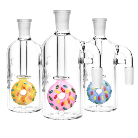 Pulsar Donut Perc Ash Catchers in Assorted Colors with 14mm Male Joint and 45 Degree Angle