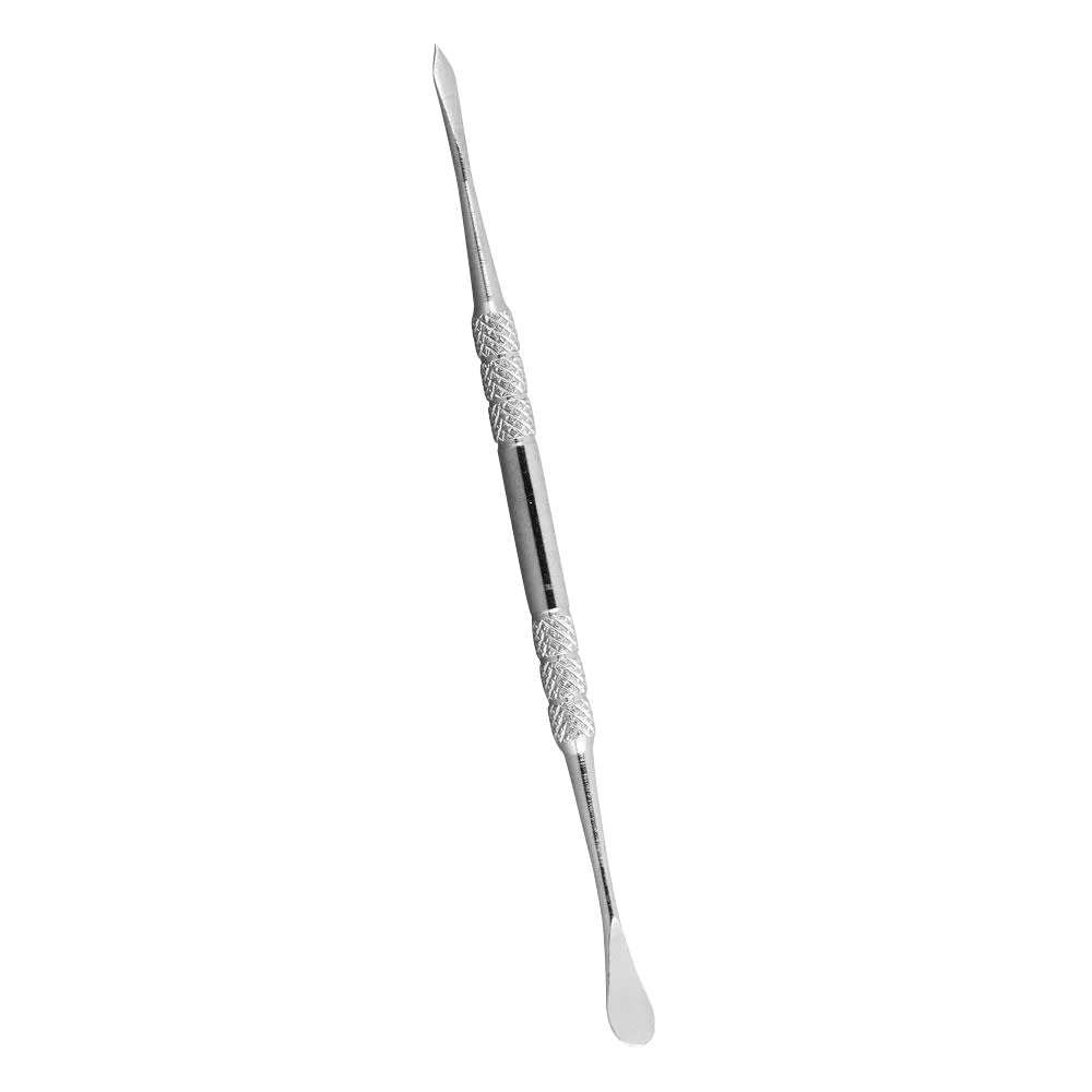 Pulsar Double-Sided Metal Vape Tool, 6" Steel, Angled View on White Background