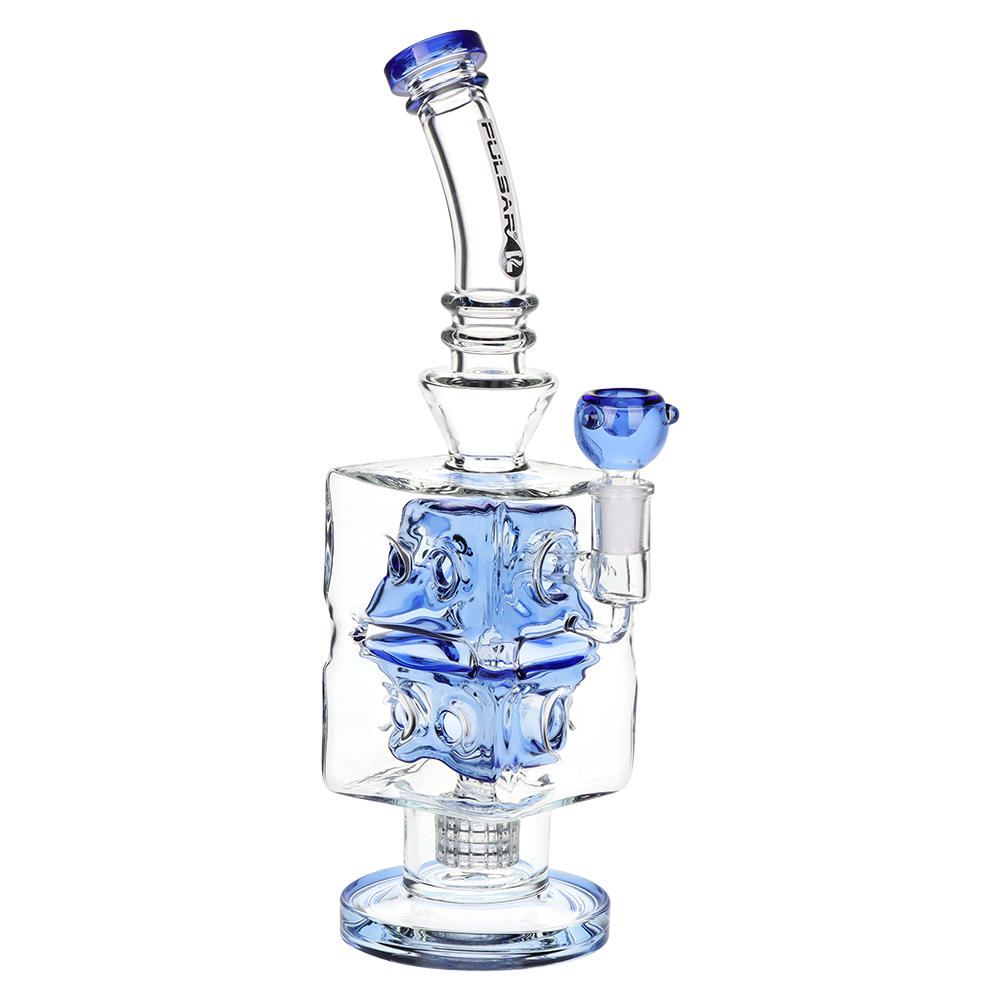 Pulsar Double Swiss Perc Blocks Glass Water Pipe | 12.5" | 14mm F