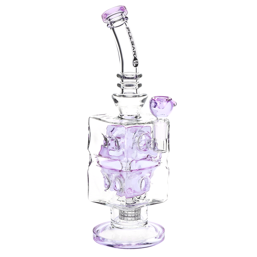 Pulsar Double Swiss Perc Blocks Glass Water Pipe | 12.5" | 14mm F