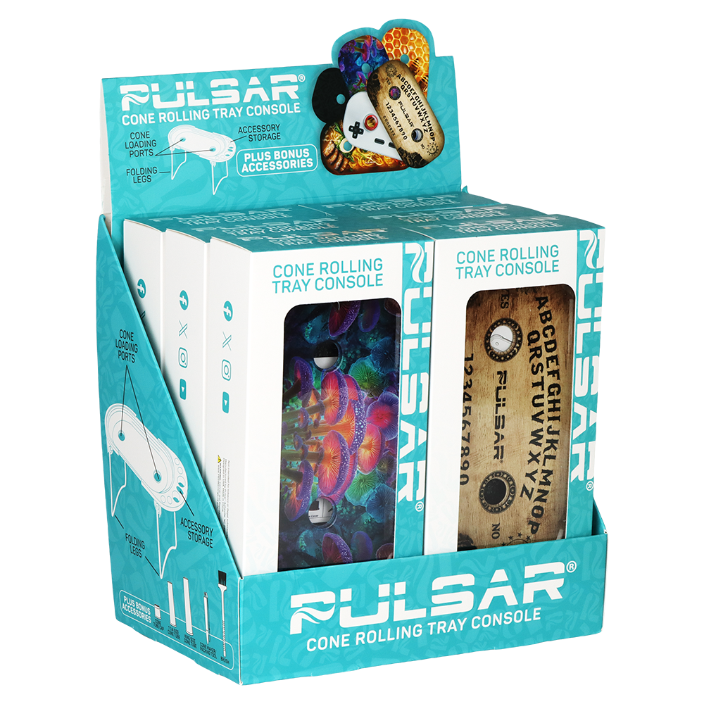 Pulsar Elevated Cone Rolling Tray Console | 9.25"x4.2" | Series 2 Assortment | 6ct Display